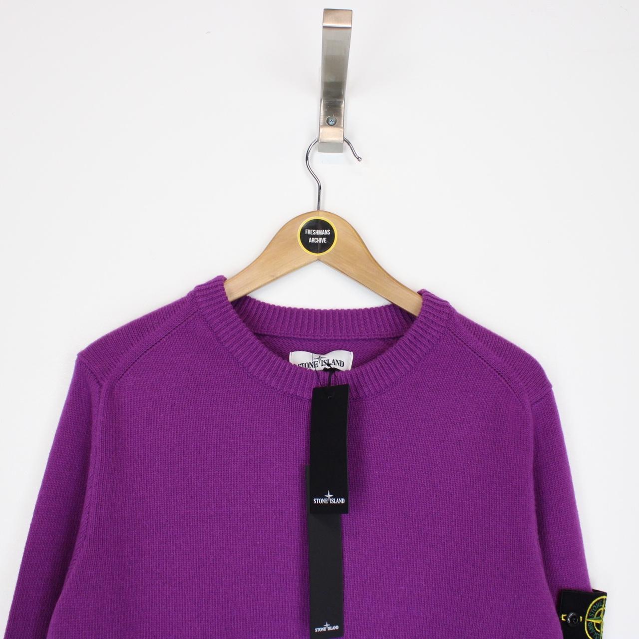 Stone Island AW 2021 Magenta Purple Wool Knit Jumper
