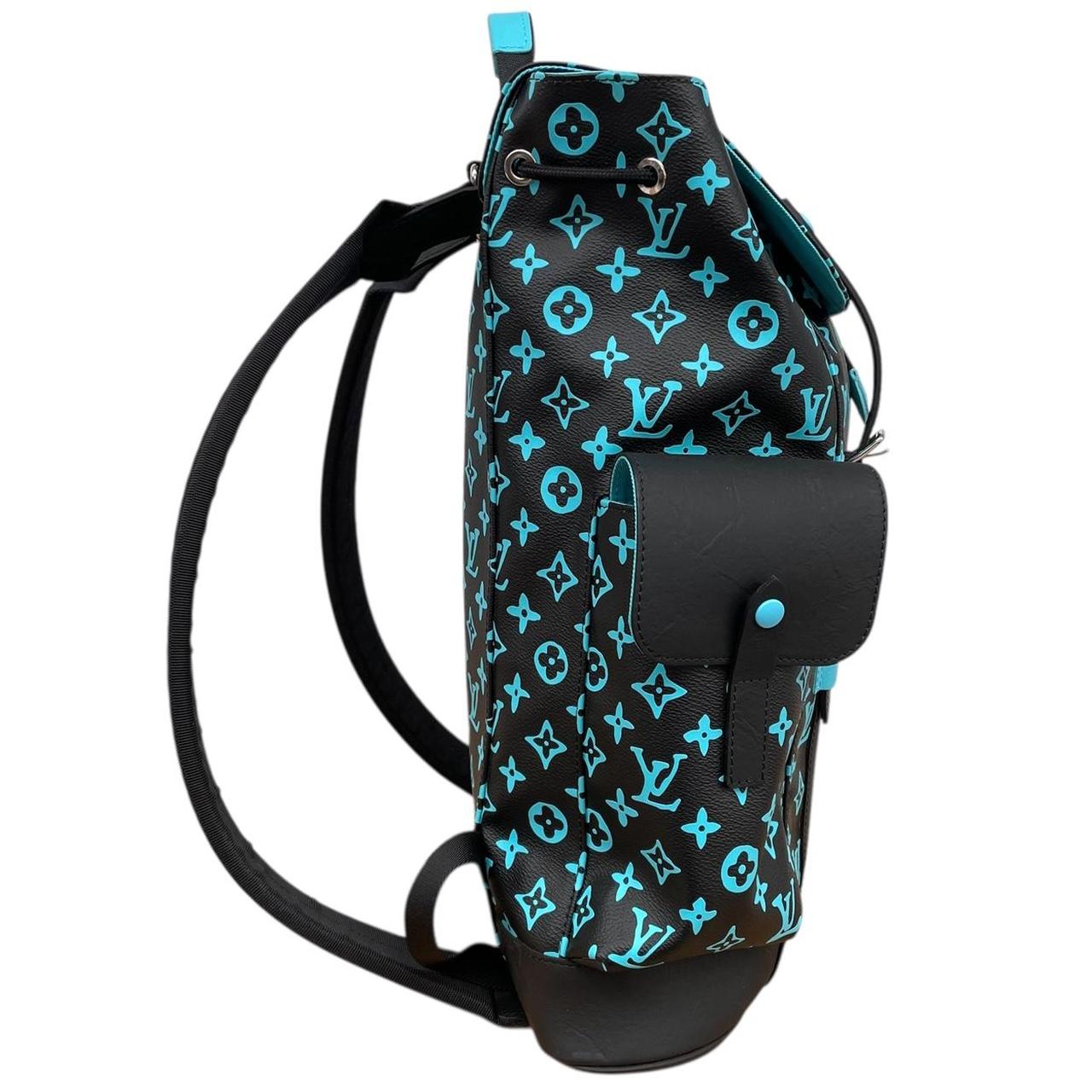 Louis Vuitton Black and Neon Green Monogram Christopher MM Backpack