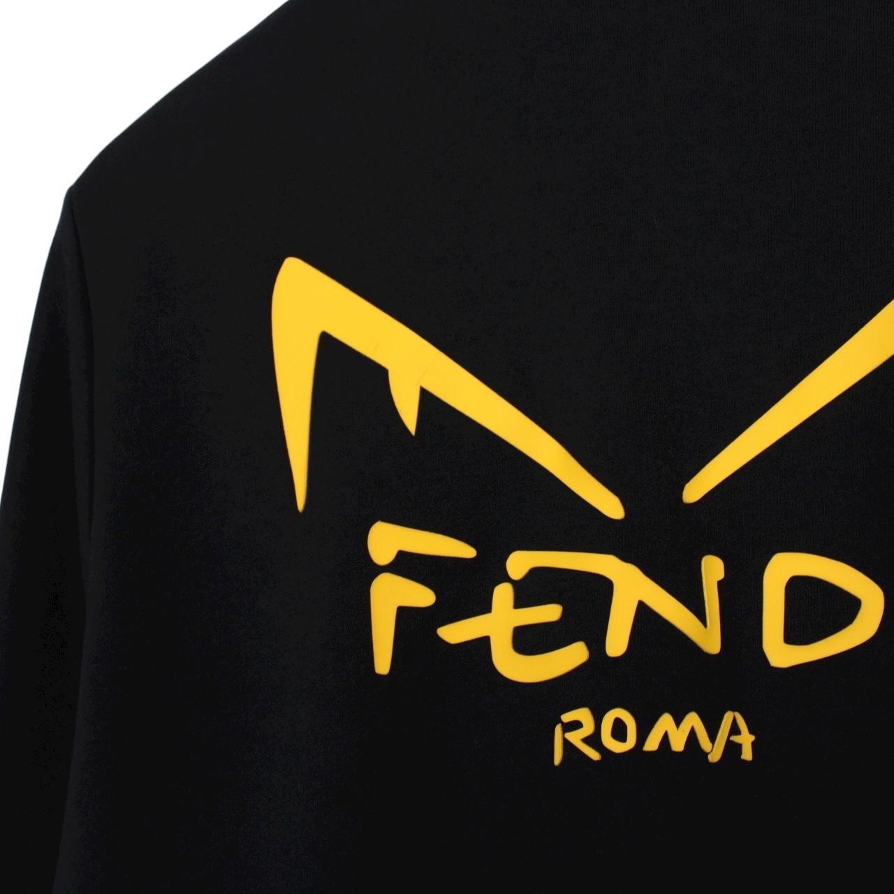 Fendi Black and Yellow Diabolic Full Zip Cotton Sweatshirt Jumper