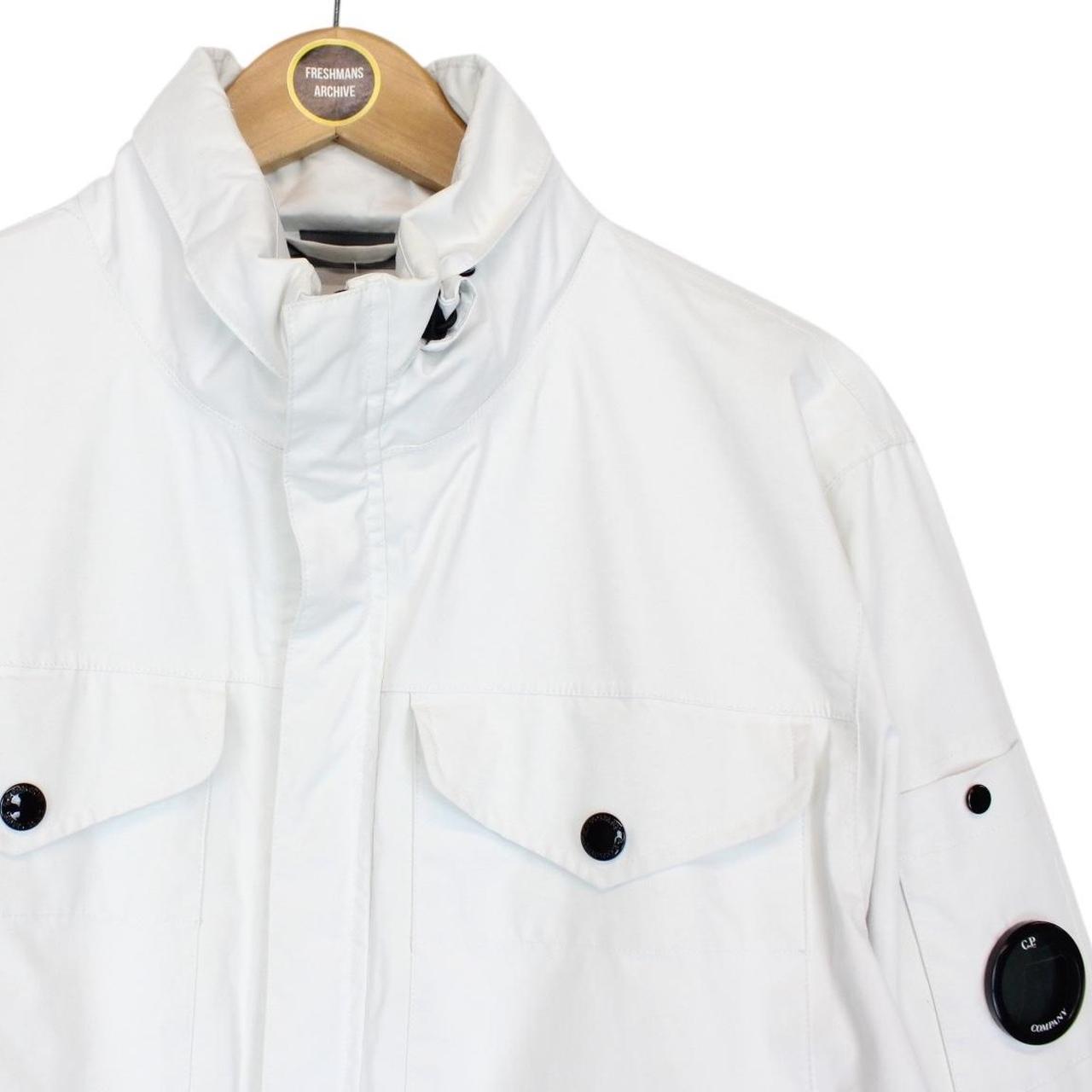 CP Company White T-Mack Full Zip Waterproof Lens Jacket