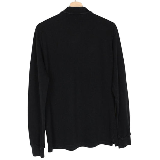 Stone Island Black Long Sleeve Compass Polo Shirt