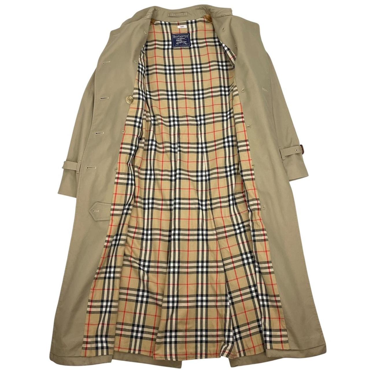 Vintage 90s Burberry Beige Double Breasted Belted Trench Coat