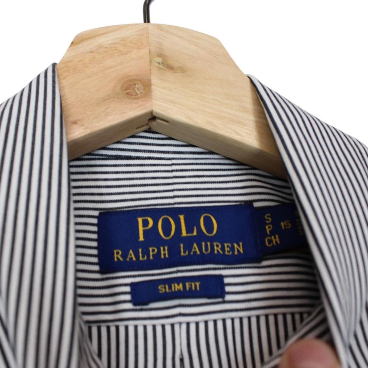 Polo Ralph Lauren Black and White Striped Long Sleeve Cotton Shirt