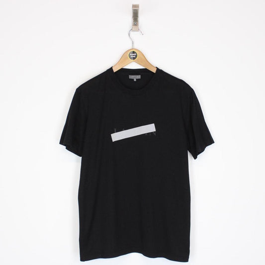 Lanvin Black and White Hidden Logo Print Short Sleeve T-Shirt