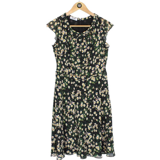 Moschino Cheap and Chic Black and Multicoloured Floral Silk Dress