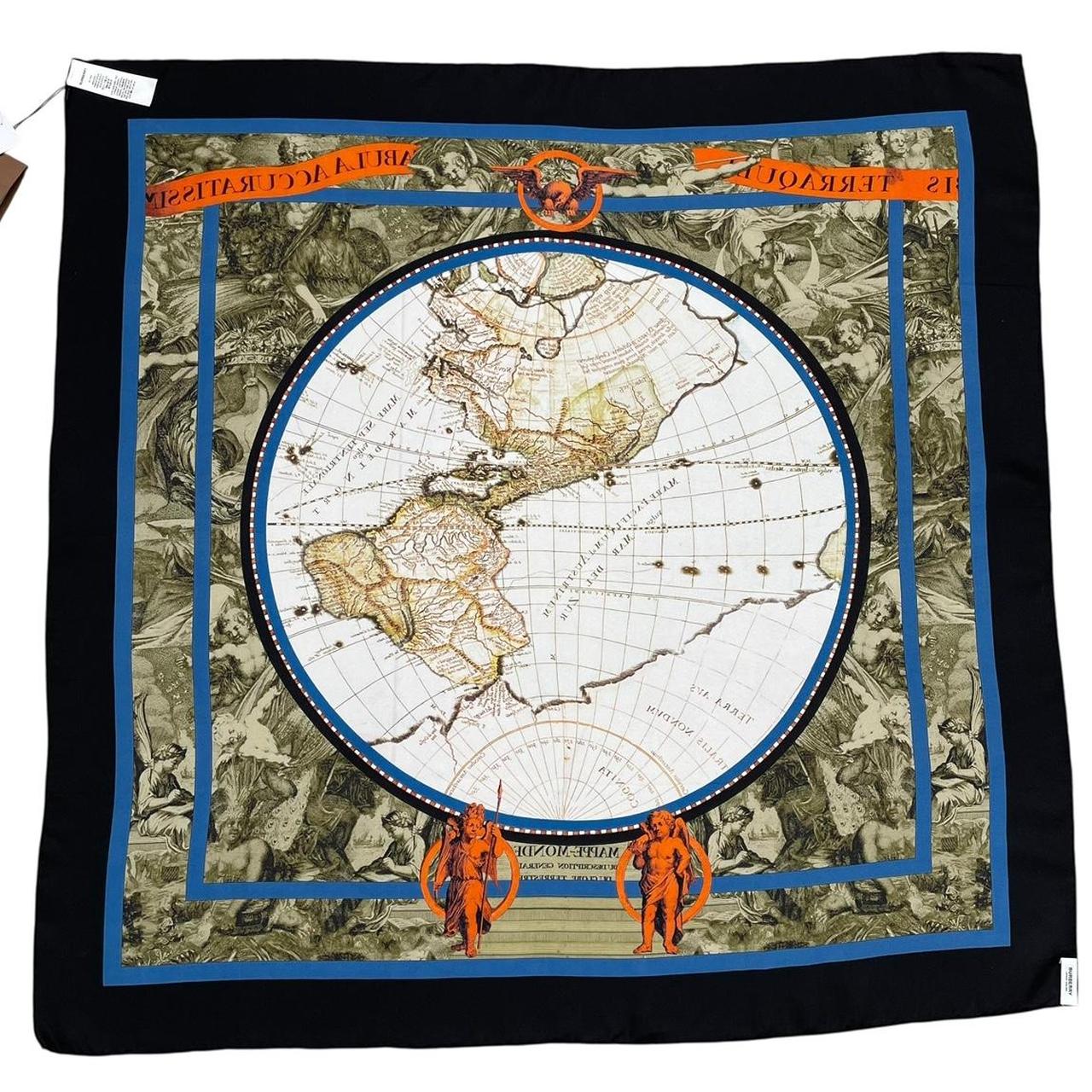 Burberry Multicoloured Society Map Silk Square Scarf