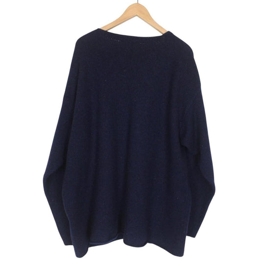 Vintage Stone Island AW 1995 Navy Blue Green Edge Badge Wool Knit Jumper