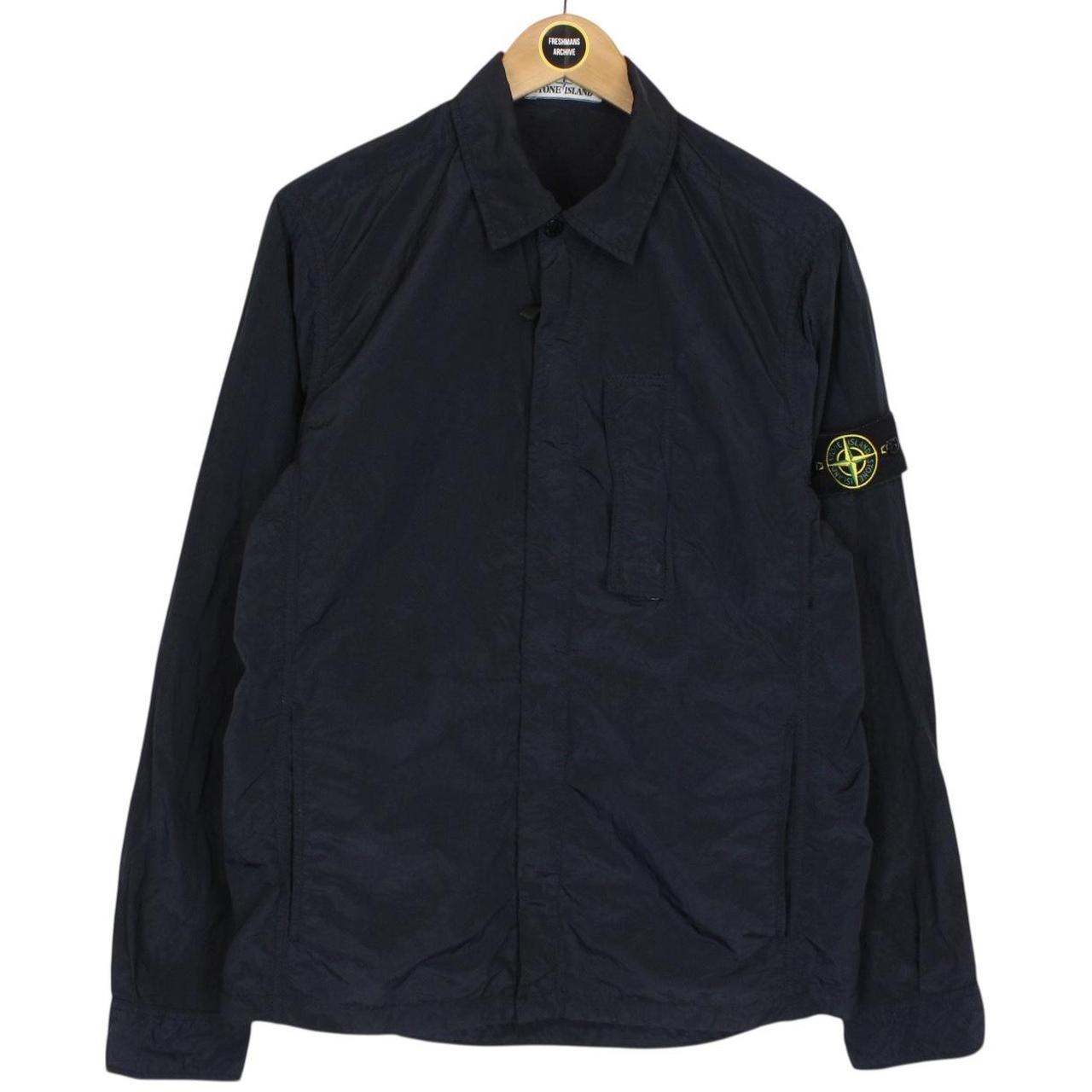 Stone Island SS 2018 Navy Blue Full Zip Nylon Metal Overshirt Jacket