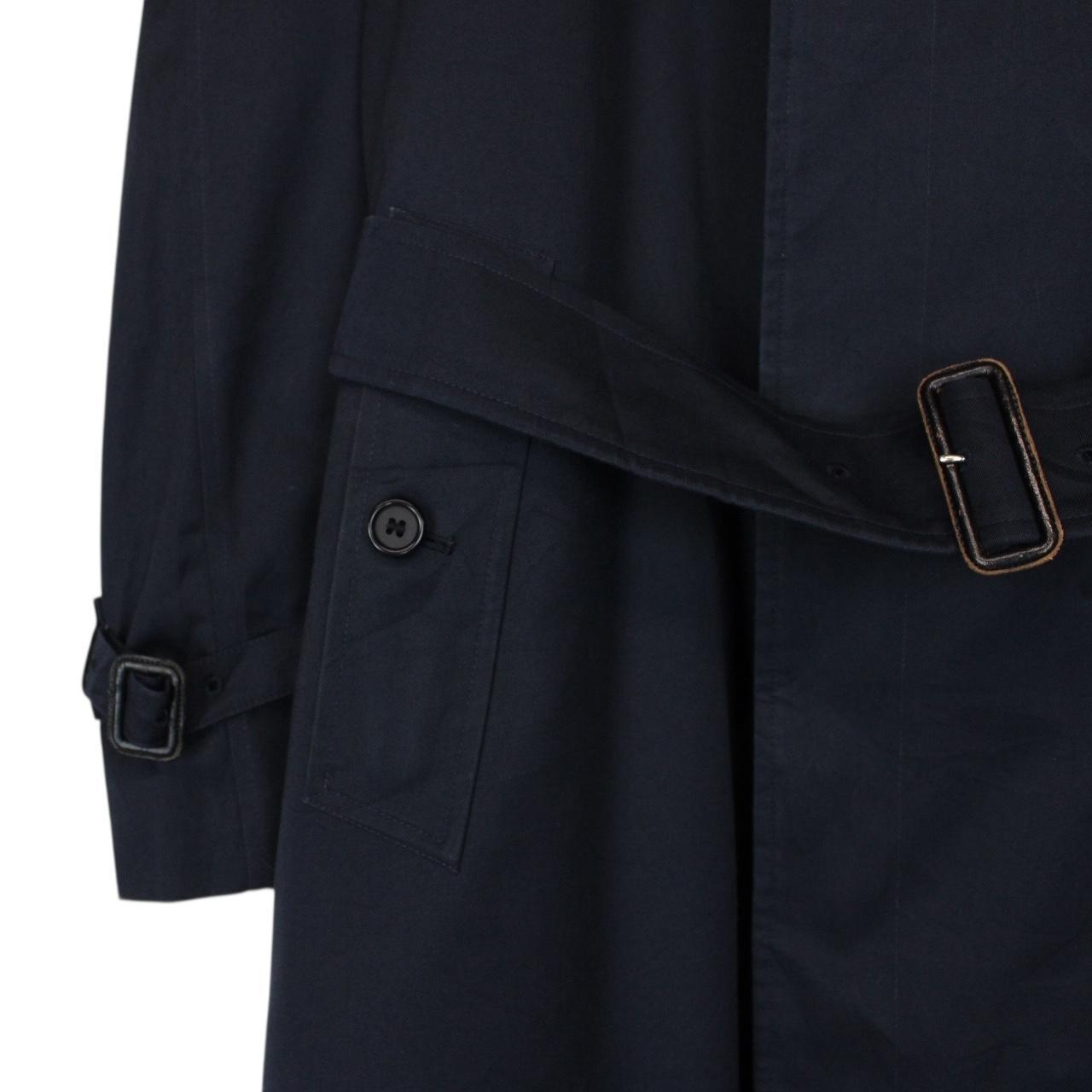 Vintage 90s Burberry Navy Blue Single Breasted Belted Trench Coat