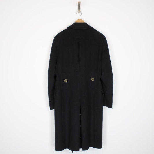 Burberry London Navy Blue Virgin Wool Overcoat