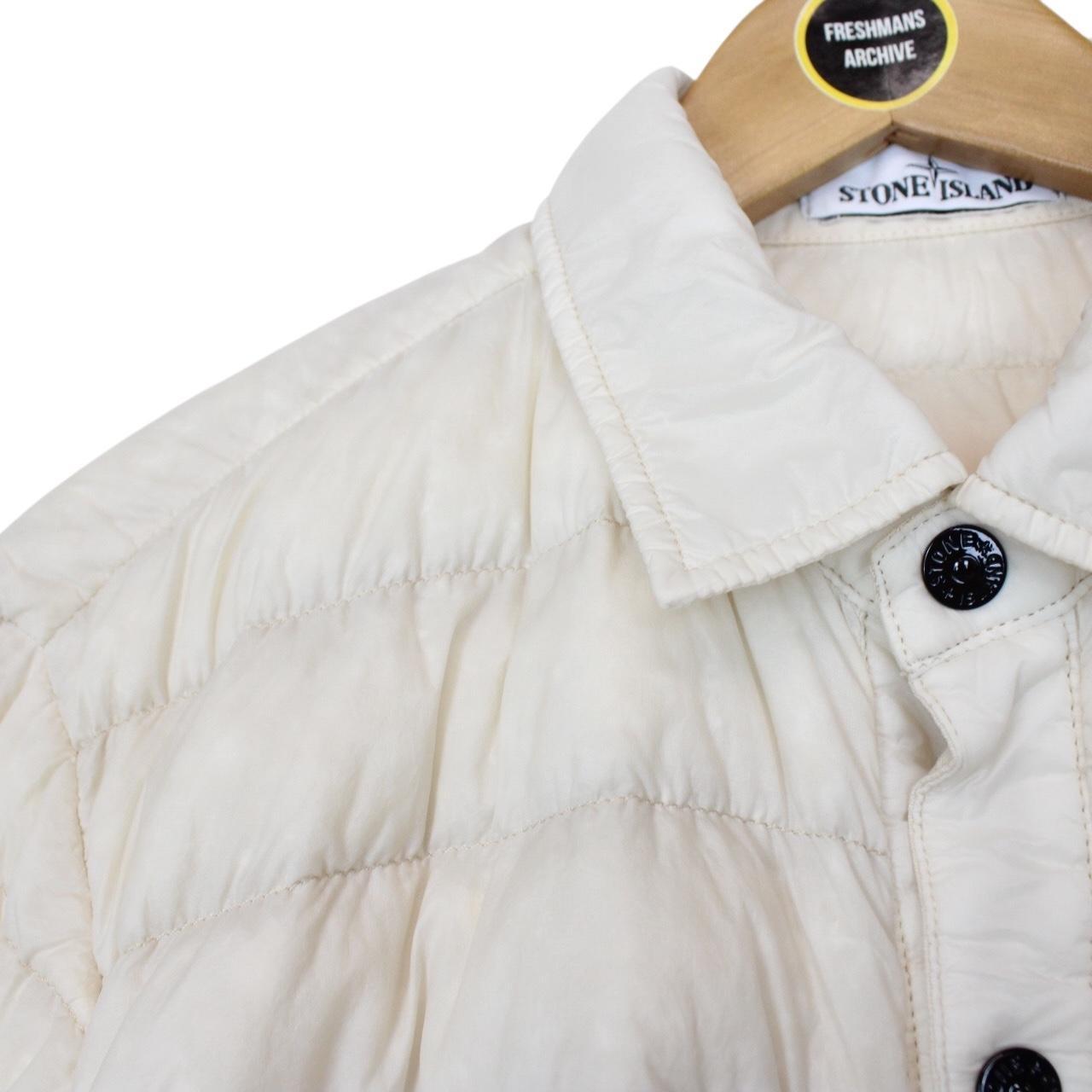 Stone Island SS 2018 Cream Garment Dyed Micro Yarn Down Overshirt Jacket