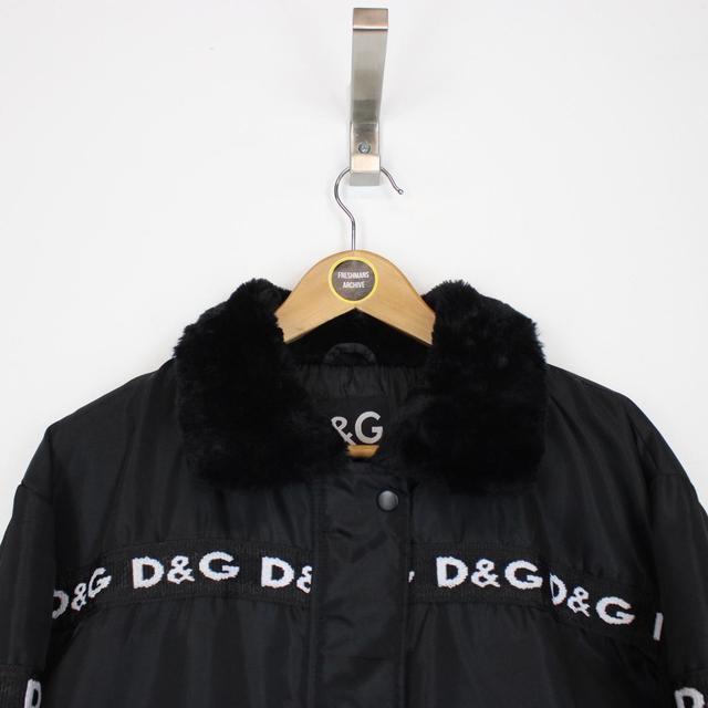Vintage 90s Dolce & Gabbana Black and White Padded Taped Jacket