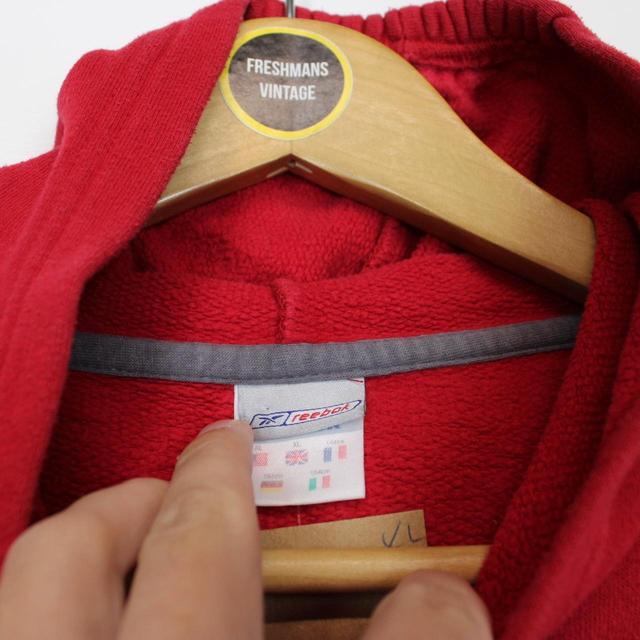 Vintage Reebok Red Pullover Spellout Hoodie Jumper