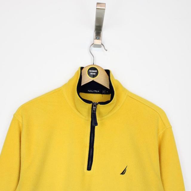 Vintage 00s Nautica Yellow 1/4 Zip Fleece Jumper