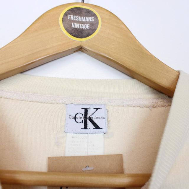 Vintage 90s Calvin Klein Cream Crew Neck Sweatshirt Jumper