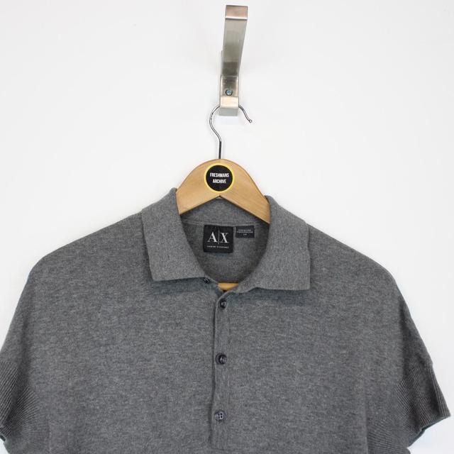 Armani Exchange Grey Short Sleeve Knitted Polo Shirt