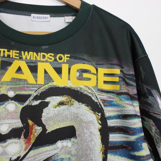 Burberry Black and Multicoloured Swan Print Long Sleeve T-Shirt