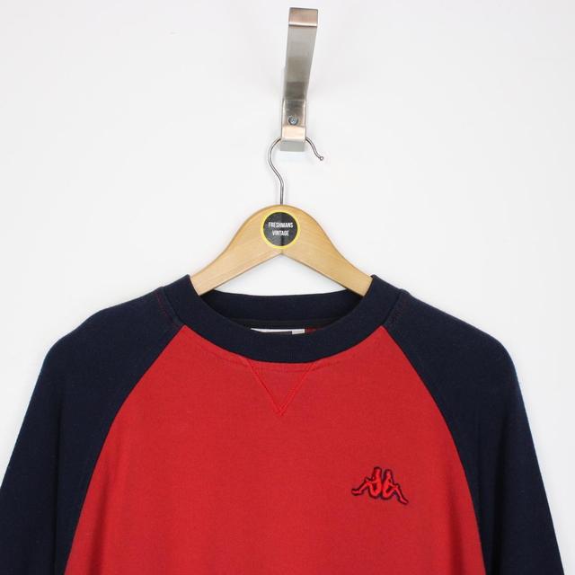 Vintage 90s Kappa Red and Navy Blue Sweatshirt Jumper
