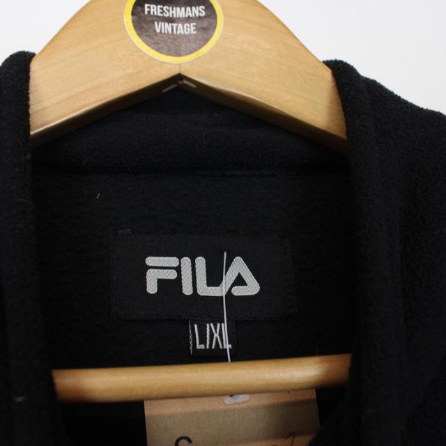 Vintage 00s Fila Black Full Zip Spellout Fleece Jumper