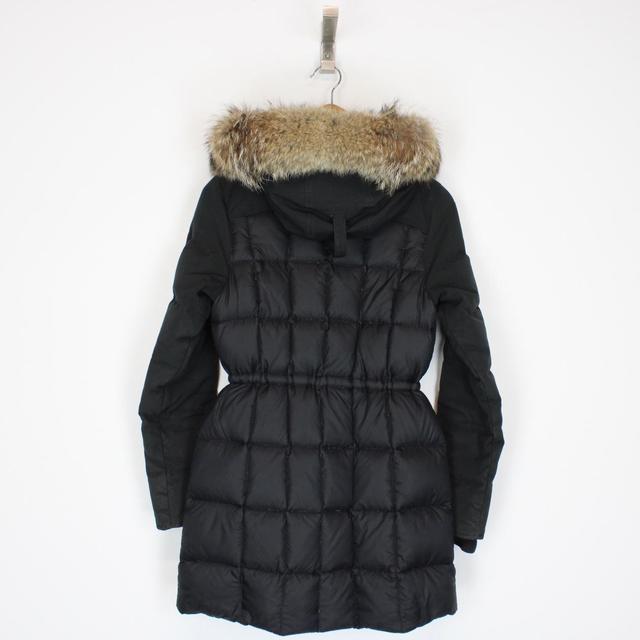 Canada Goose Black Beechwood Parka Down Coat with Fur Trim