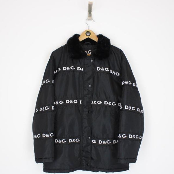 Vintage 90s Dolce & Gabbana Black and White Padded Taped Jacket