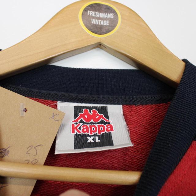 Vintage 90s Kappa Red and Navy Blue Sweatshirt Jumper