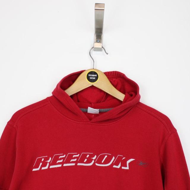 Vintage Reebok Red Pullover Spellout Hoodie Jumper