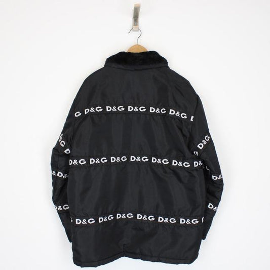 Vintage 90s Dolce & Gabbana Black and White Padded Taped Jacket