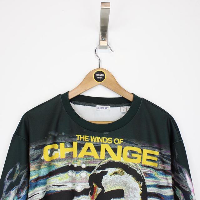 Burberry Black and Multicoloured Swan Print Long Sleeve T-Shirt