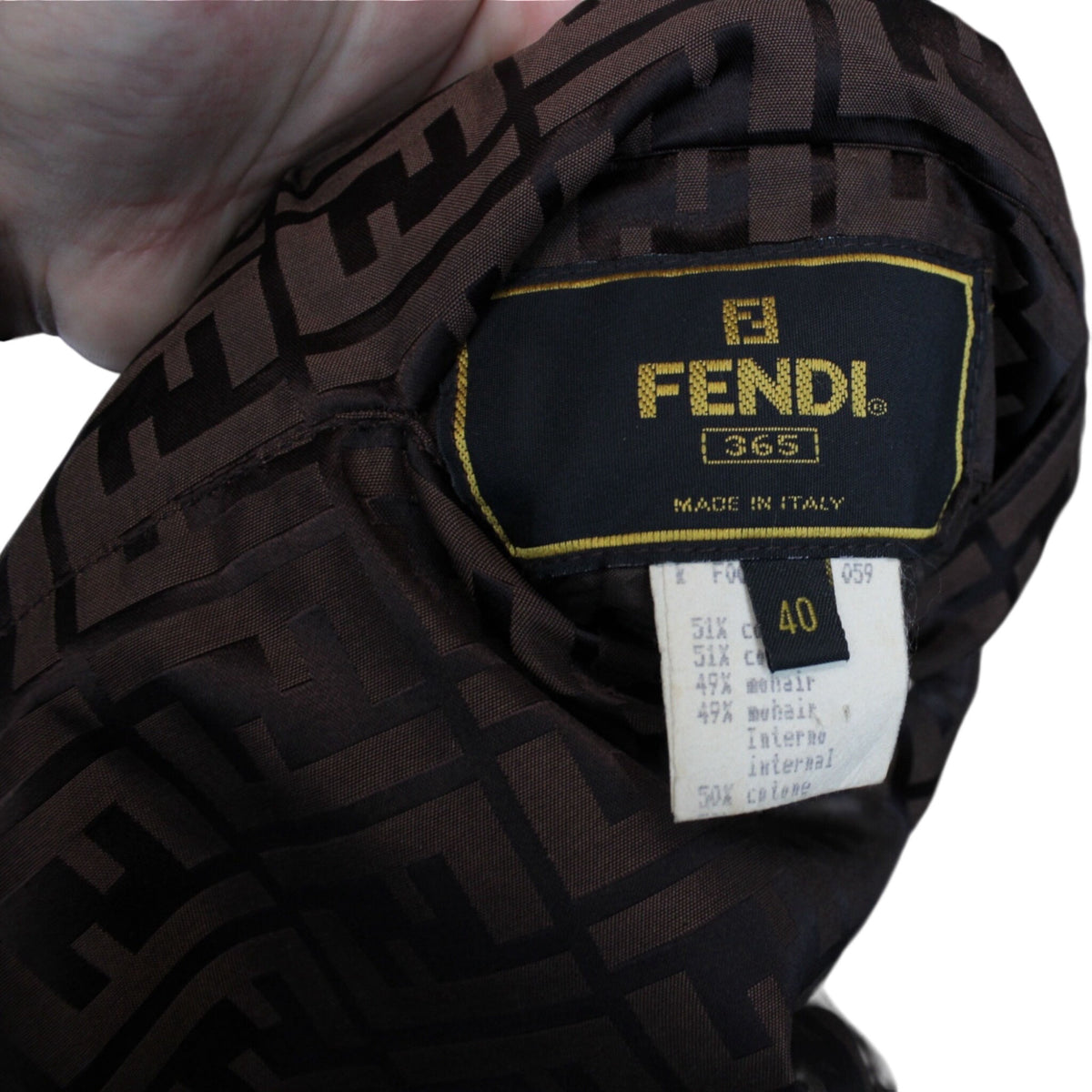 Vintage Fendi Zucca Monogram Reversible Coat Medium