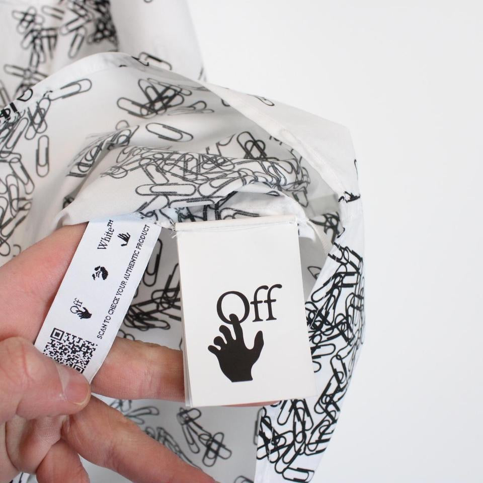 Off White Paperclip Print Shirt Small
