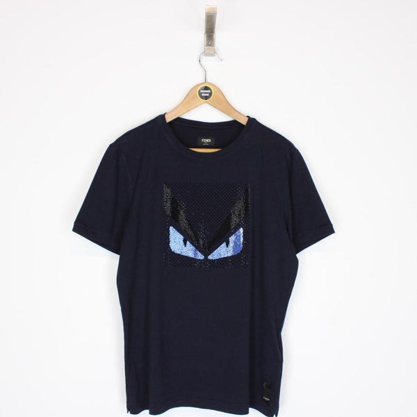Fendi Crystal Embellished Monster T-Shirt Large