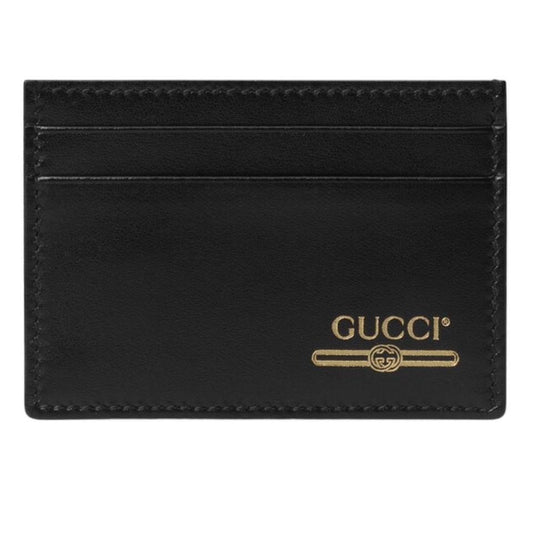 Gucci Logo Print Leather Card Holder