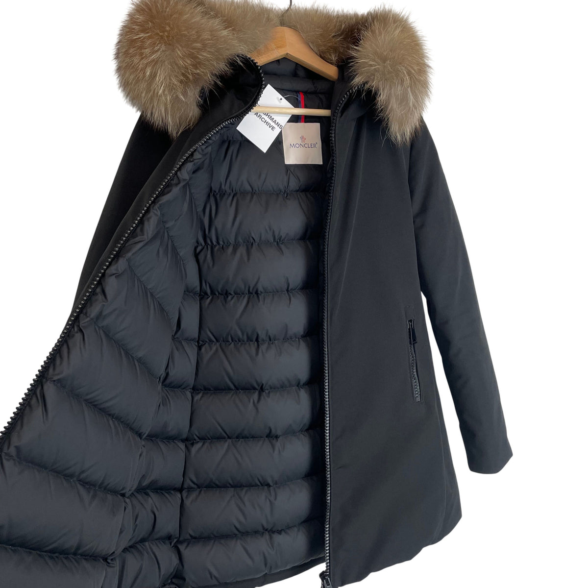 Moncler Bartramifur Fur Hooded Down Parka Jacket XS
