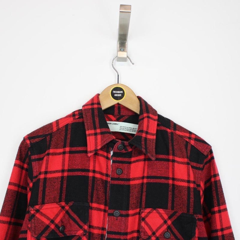 Off White Quote Flannel Shirt Small