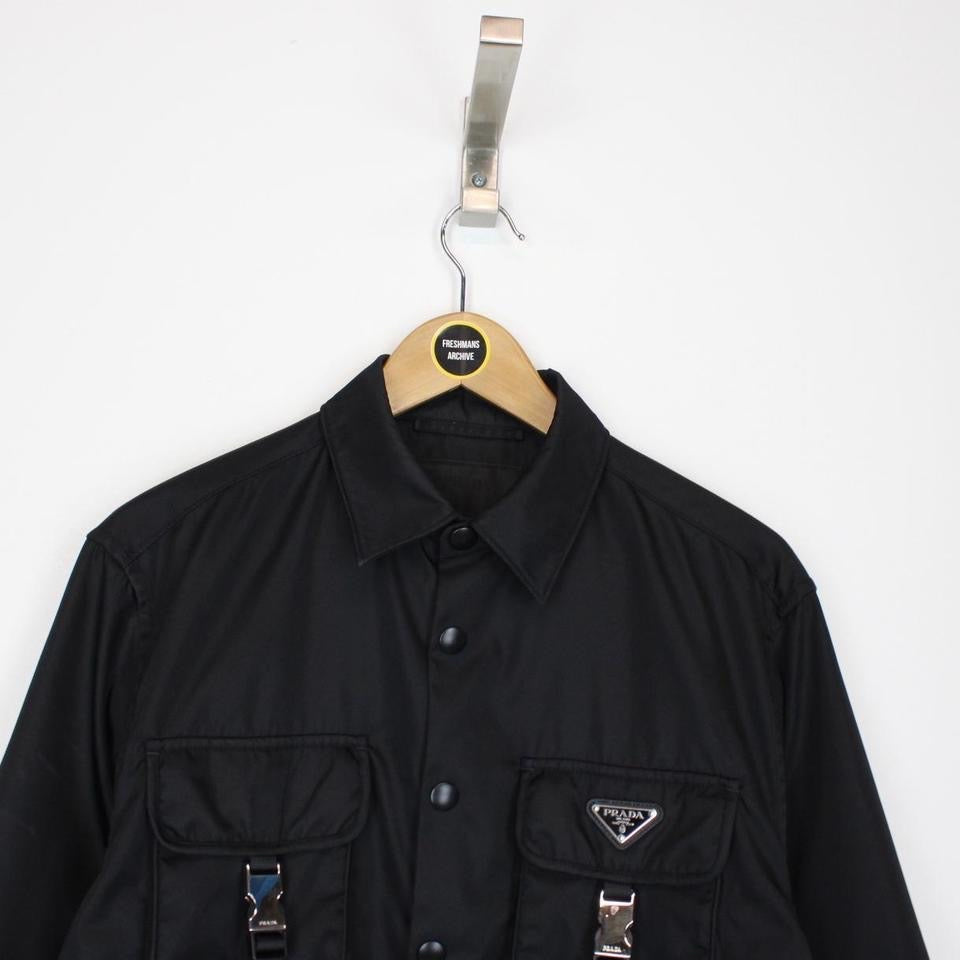 Prada Re-Nylon Black Long Sleeve Overshirt Medium