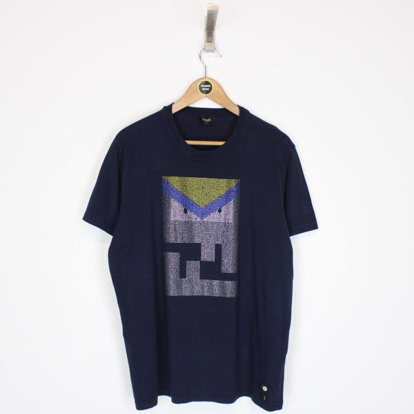 Fendi Crystal Embellished Monster T-Shirt XL