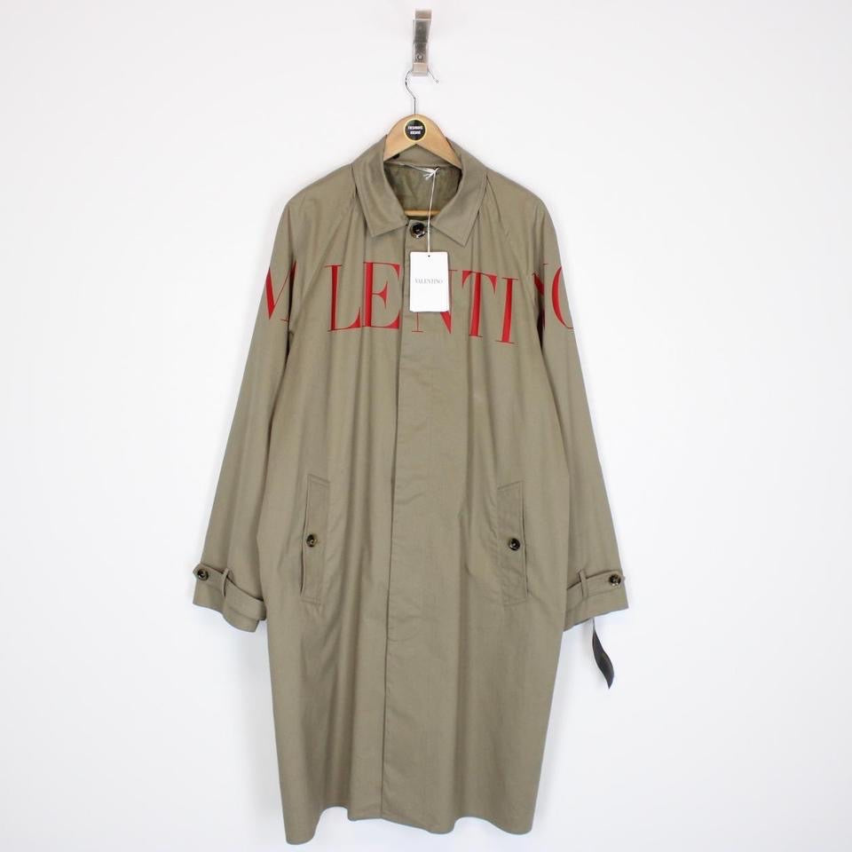 Valentino Logo Print Trench Coat Medium