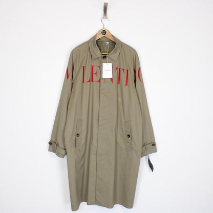 Valentino Logo Print Trench Coat Medium