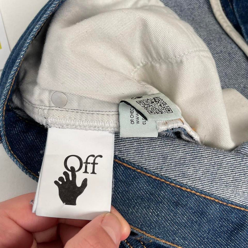 Off White Logo Spellout Jeans XL