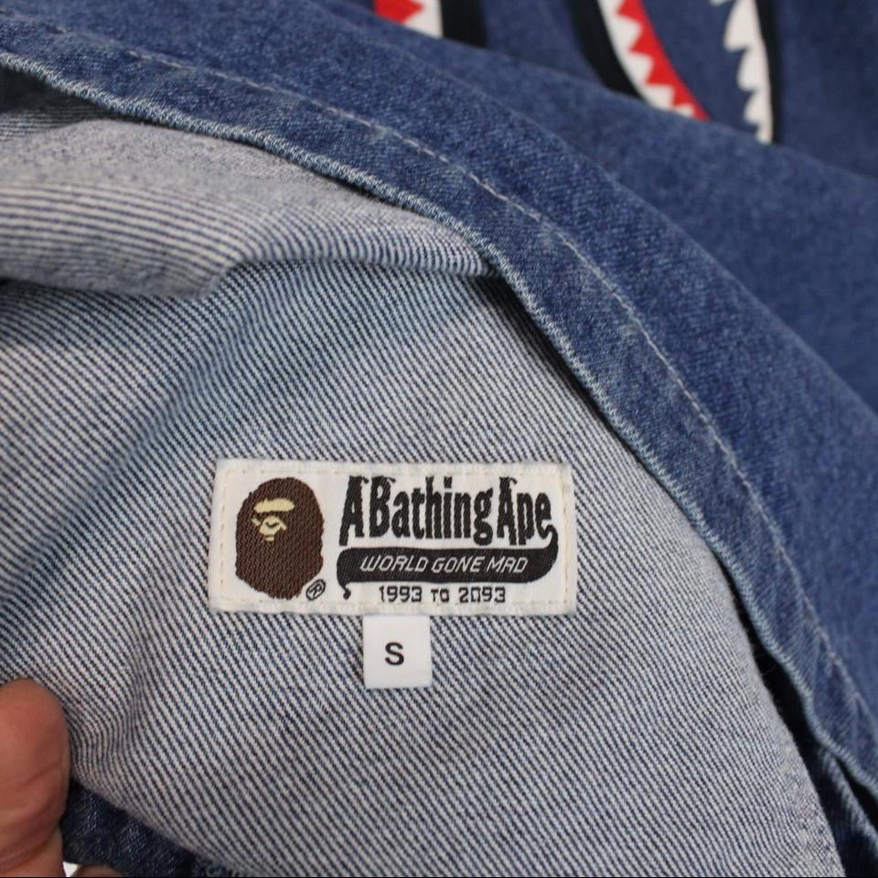 Bape Shark Denim Coverall Jacket Small