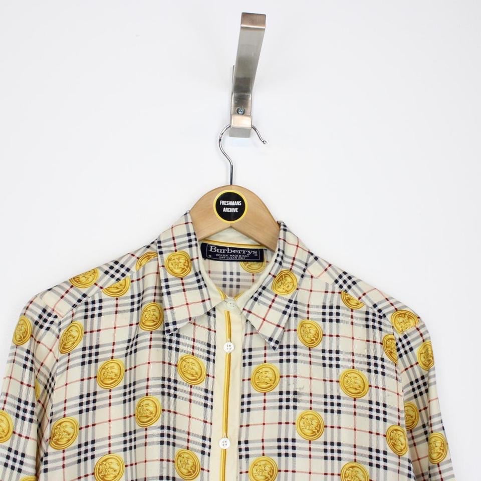 Vintage Burberry Prorsum Coin Silk Shirt Small