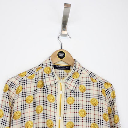 Vintage Burberry Prorsum Coin Silk Shirt Small