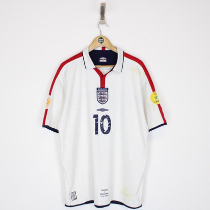 Vintage 2004 Owen Match Worn England Shirt XL