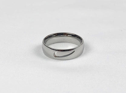 Nike Cut Out Swoosh Ring Silver