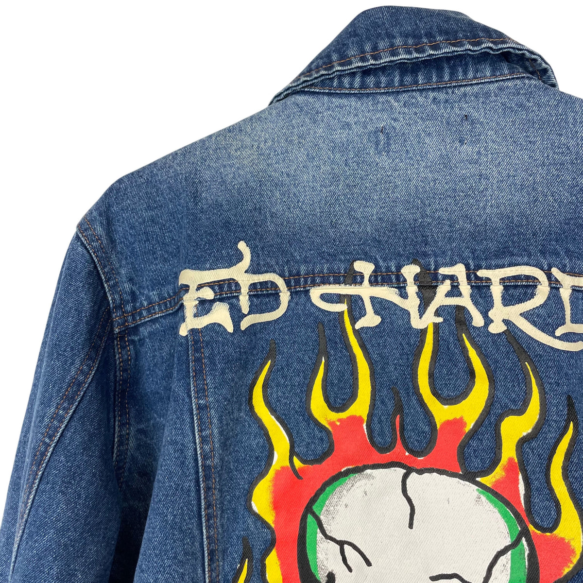 Ed Hardy Denim Trucker Jacket Large