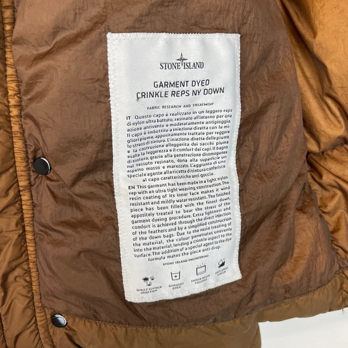 Stone Island Crinkle Reps NY Down Jacket Small