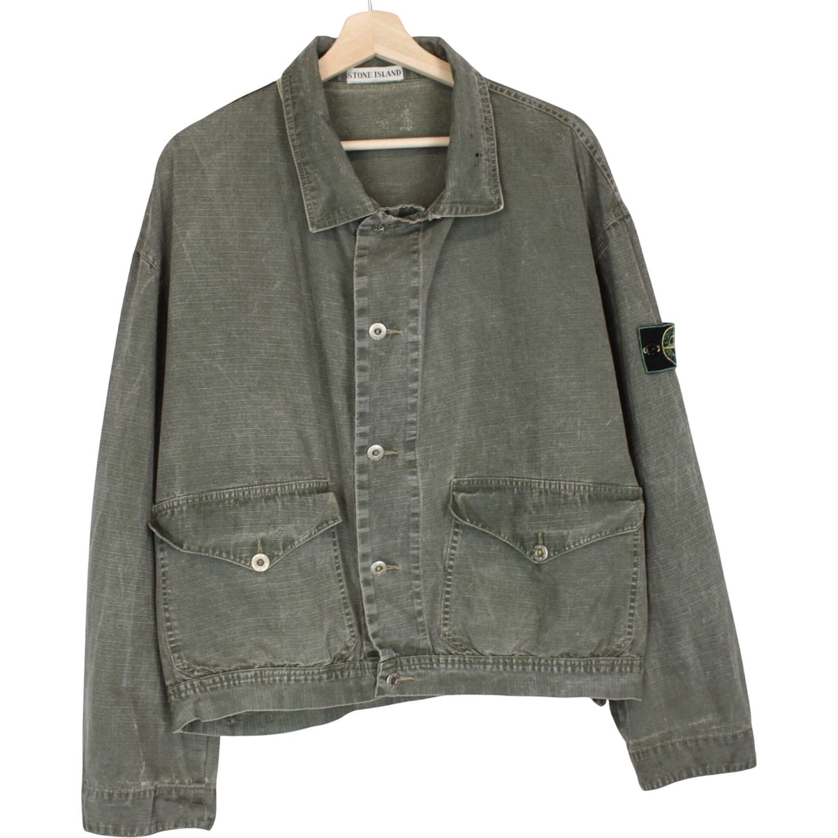 Vintage 1987 Stone Island Denim Ripstop Jacket Medium