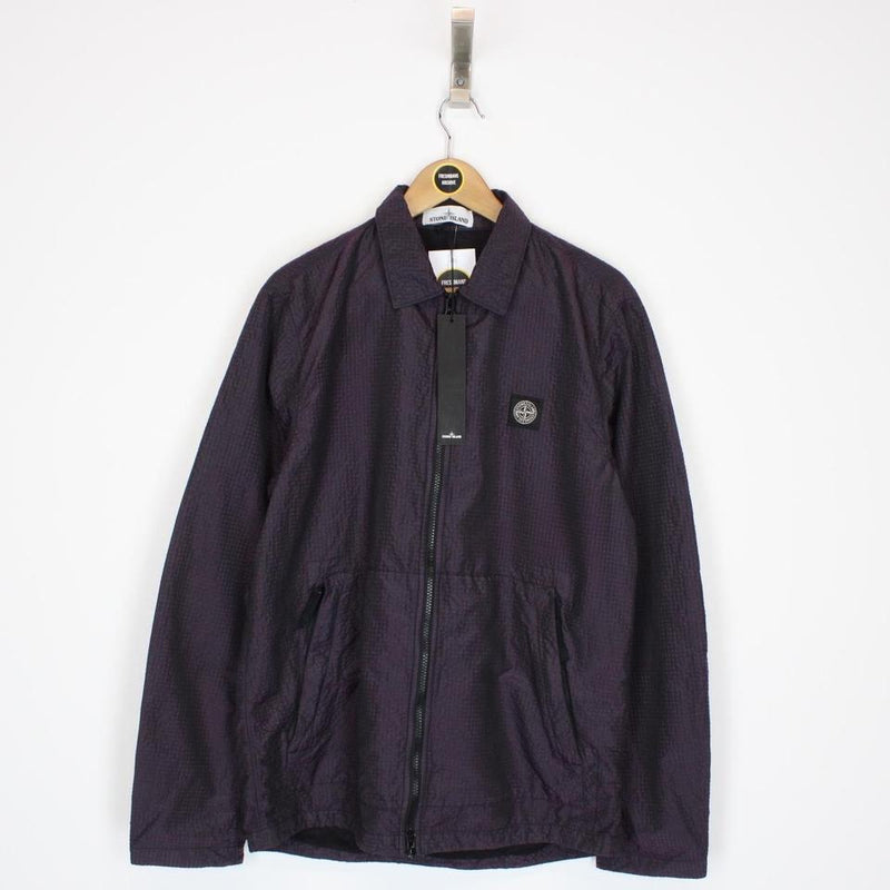 Stone Island AW 2020 Seersucker Weft Nylon Metal Overshirt Large