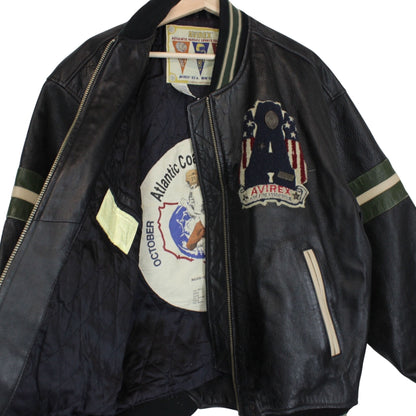 Vintage 90s Avirex Leather Bomber Jacket XL